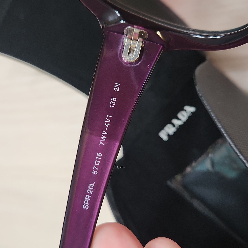 PRADA Sunglasses 👓 Deep Plum 😎💜 Oversized w/ case - Picture 9 of 12